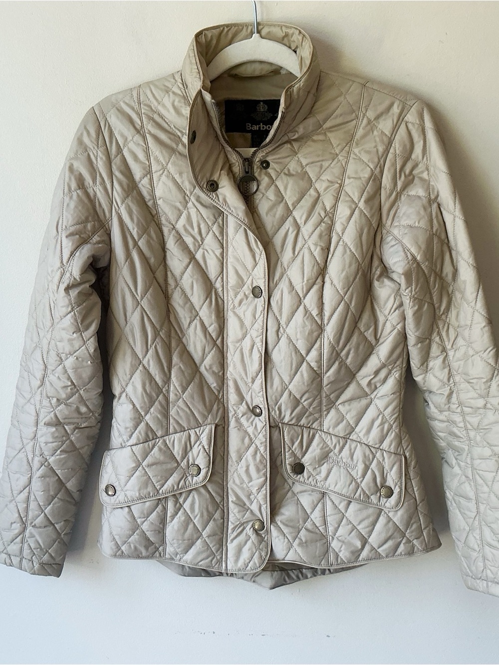 Barbour Flyweight Quilted Cavalry Jacket in Dark Stone Size 4 - Picture 4 of 11